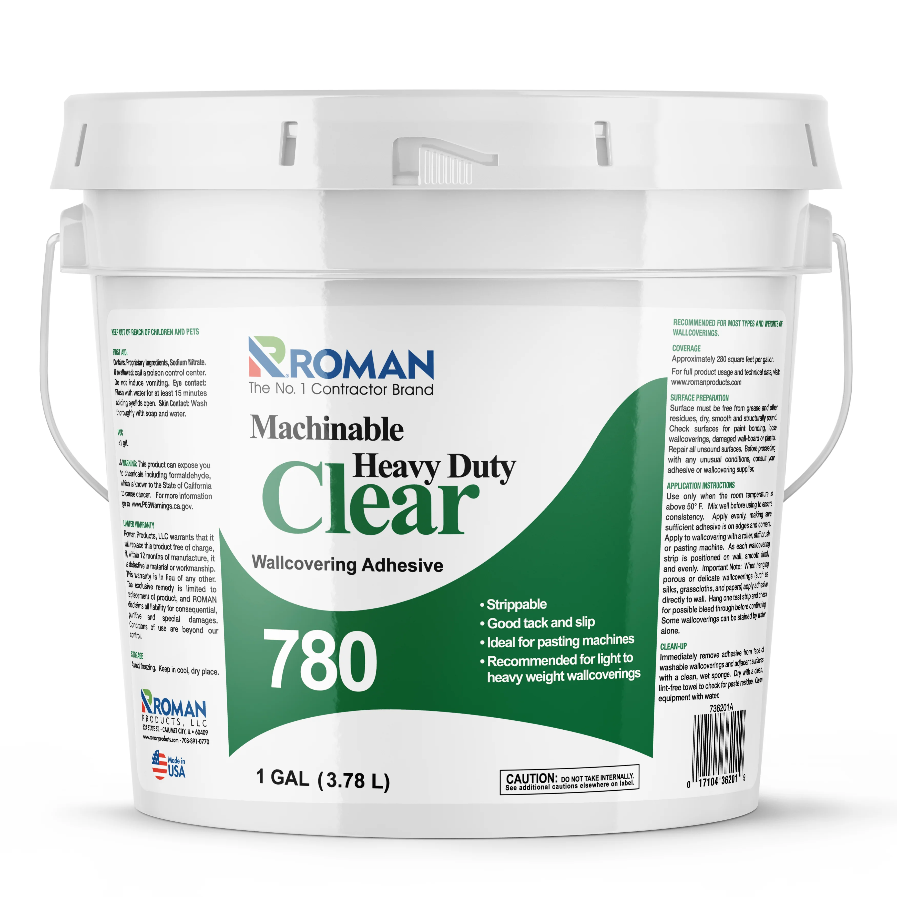 780 Machinable Heavy Duty Clear Wallcovering Adhesive - Image 3